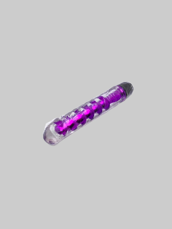Dildo vibrador con funda transparente