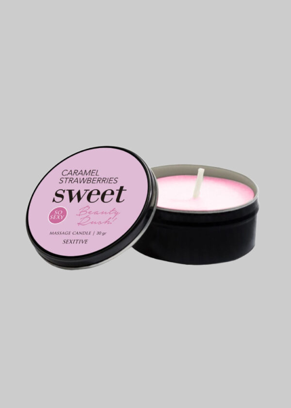 Massage candle "Sweet beauty rouge" caramel strawberries 30gr.
